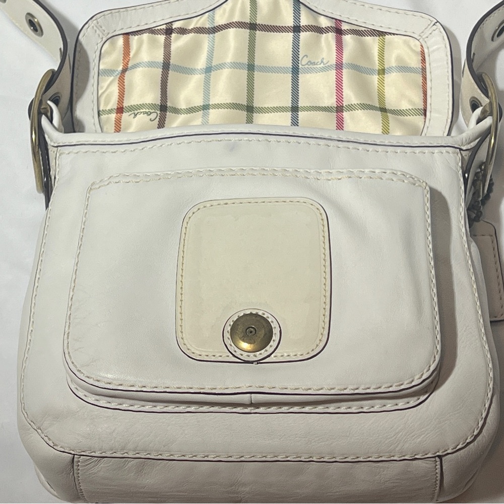 Vintage Legacy Coach Bleecker 11418 Shoulder Crossbody Flap Bag White - Picture 5 of 16